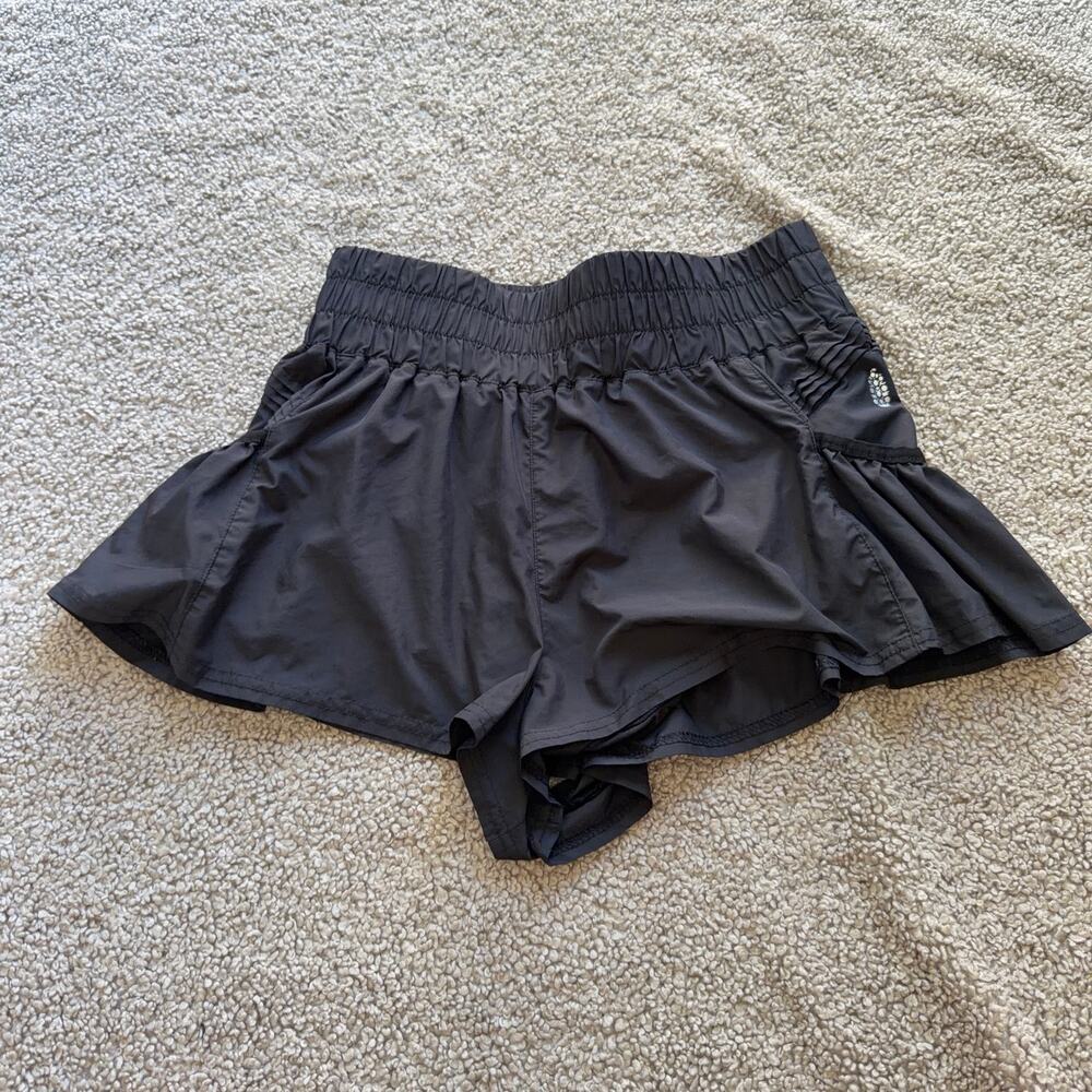 Free People FP Movement Get Your Flirt On Shorts Black Size Small